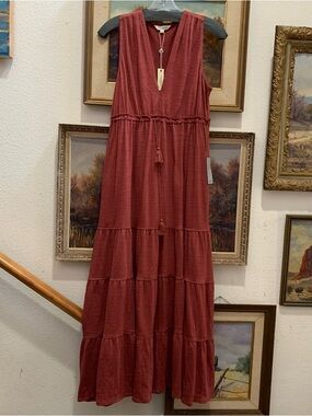 Max Studio Tiered Boho Maxi Dress size L